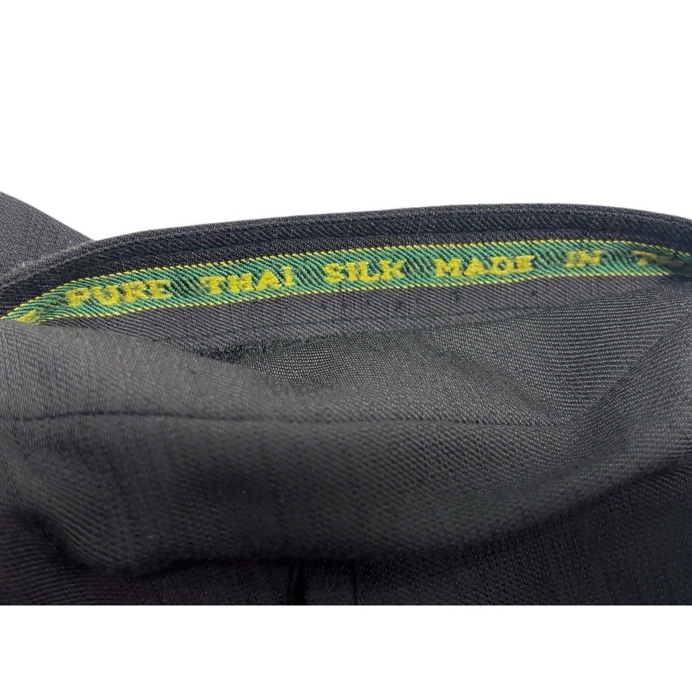 NEW vtg Bespoke Tailored 32x20 Charcoal Silk Pants Trousers Wide Leg Pleated - Picture 7 of 9